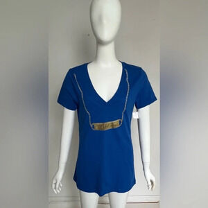 Bella Black Girl Magic Afro Bright Blue Soft T Shirt Size XL NWT